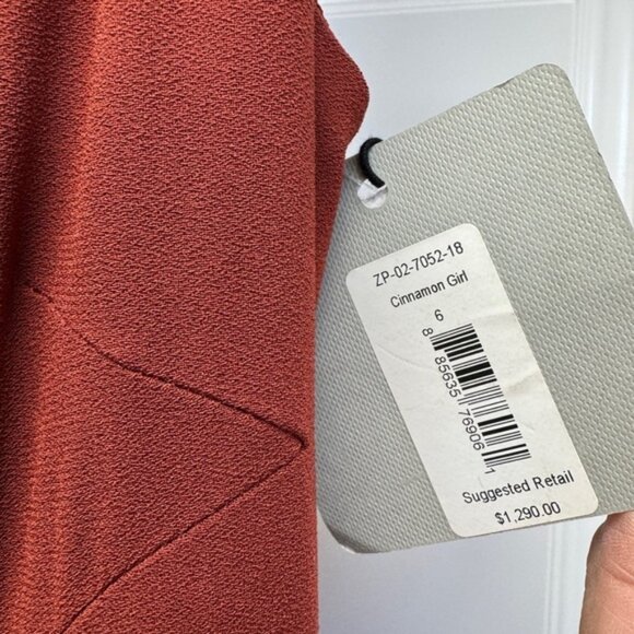 Zac Posen Terracotta Orange Sleeveless Mermaid Gown Dress New with $1,290 tags - Picture 7 of 15